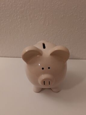 Neutral Beige Ceramic Piggy Bank - Classic Home Accent